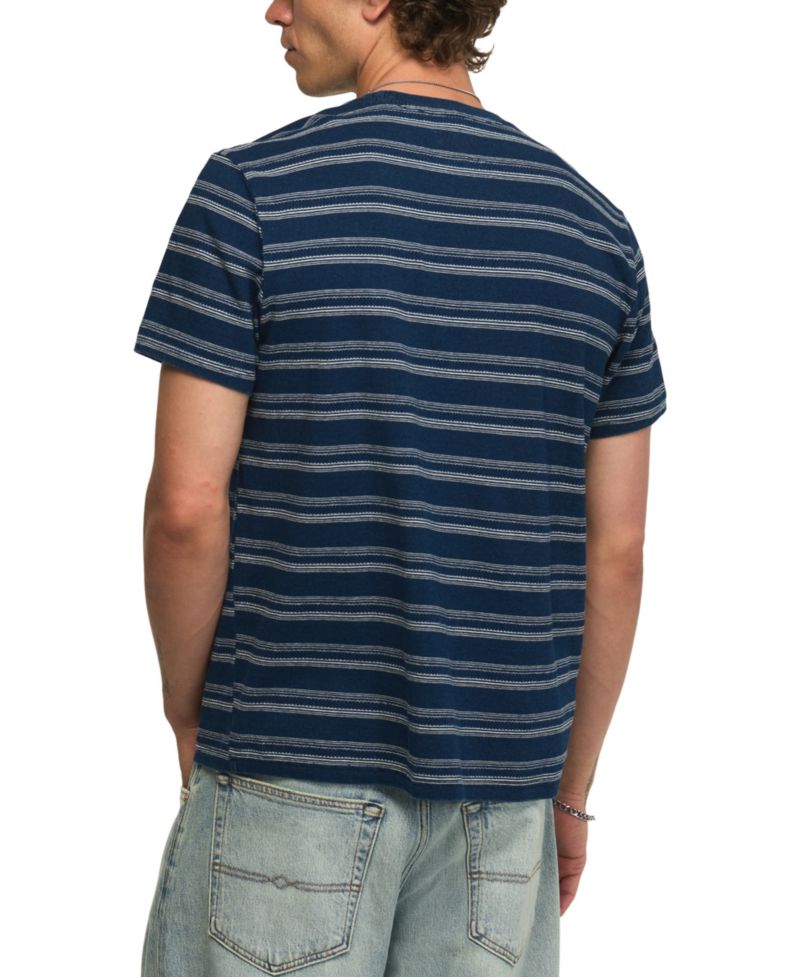 Men's Indigo Stripe Crewneck T-Shirt