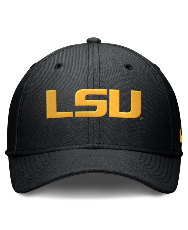 Men's Black LSU Tigers Rise Swoosh Dri-FIT Flex Hat