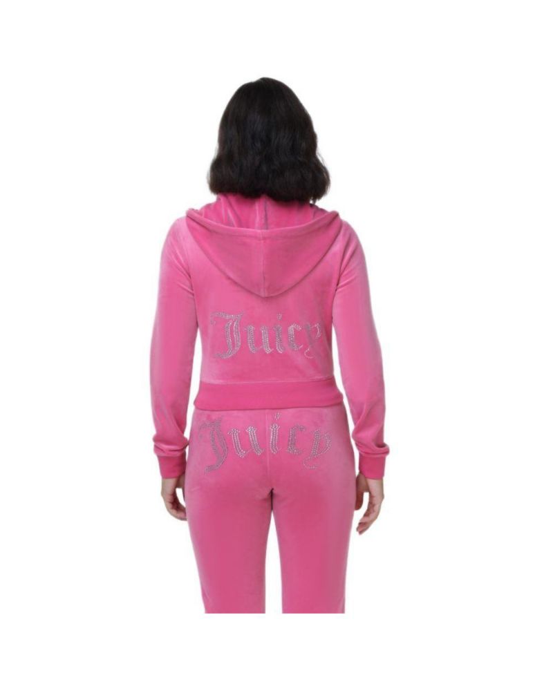Women's Luxe Velour Juicy Hoodie With Double Bling