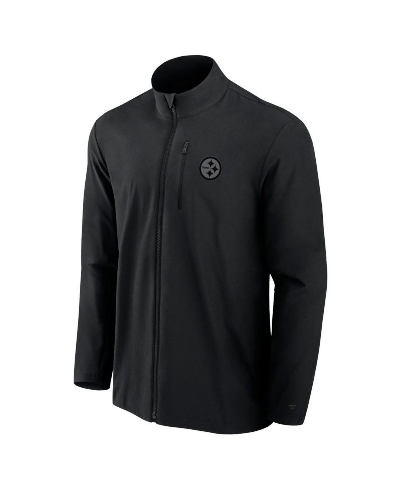 Men's Black Pittsburgh Steelers Front Office Woven Full-Zip Jacket