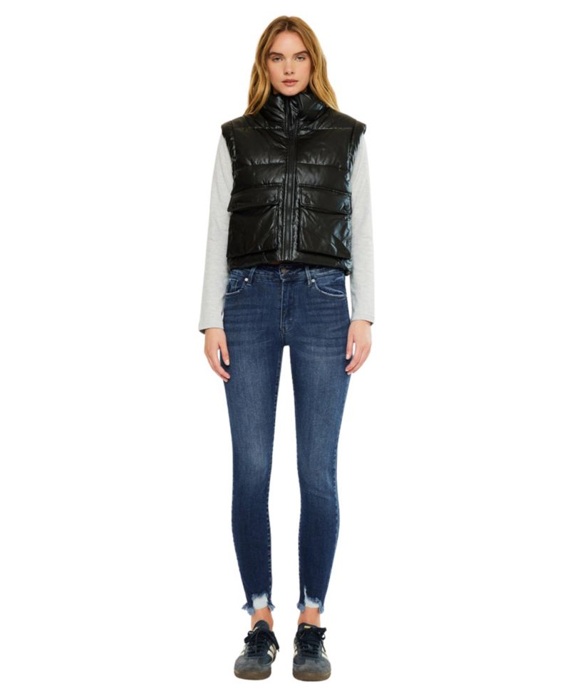 Women's Obsidian Cropped Puffer Vest
