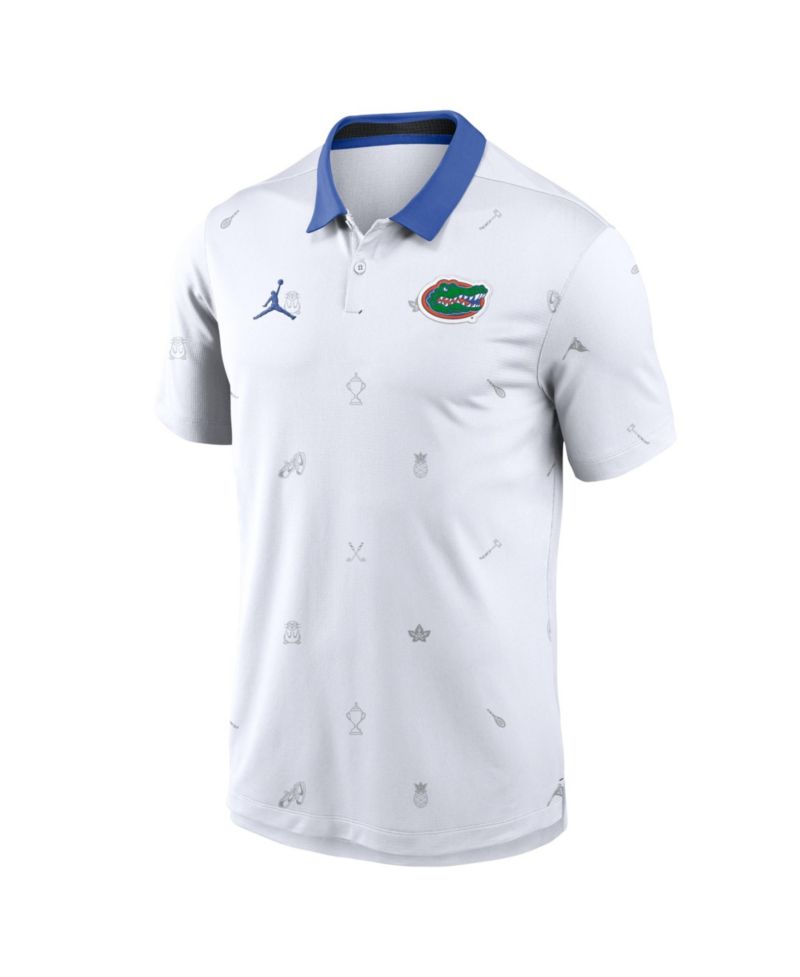 Men's White Florida Gators Vapor Pattern Dri-FIT Polo Shirt