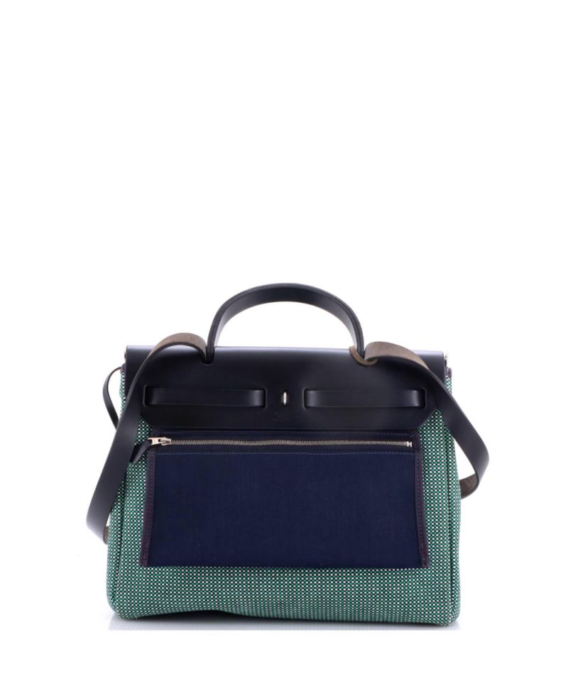 Pre-Owned HERMES Pre-Owned Hermes 31 Herbag Zip Criss Viking Toile and Leather