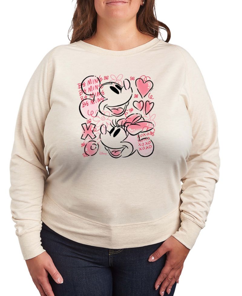 Women's Mickey And Minnie Be Mine Xoxo French Terry Long-Sleeve T-Shirt