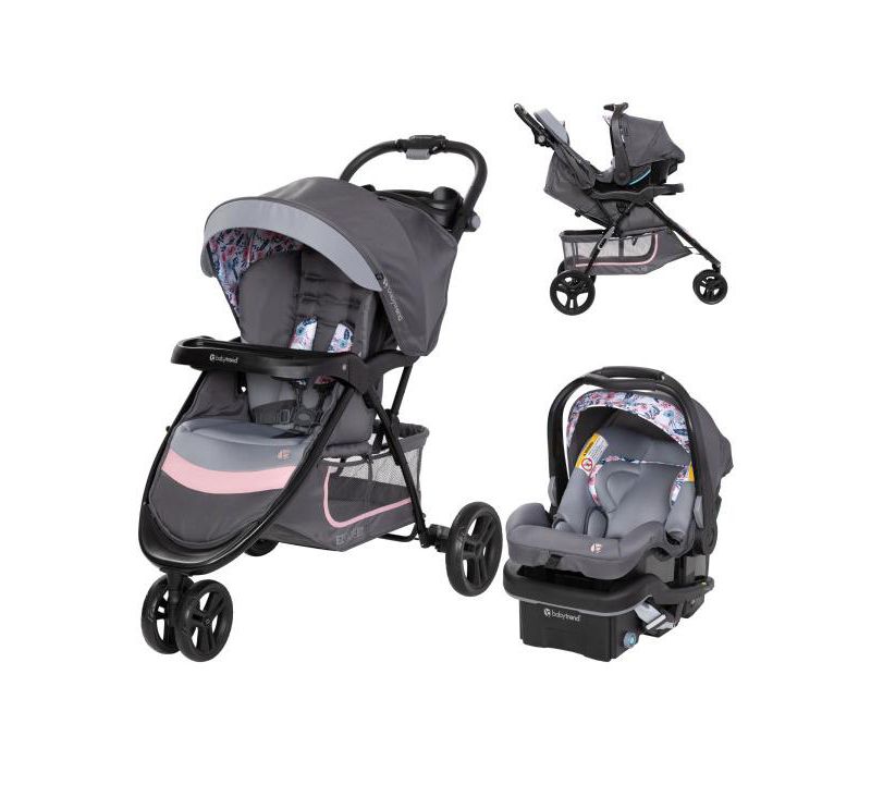 EZ Ride SE Stroller Travel System with Secure-Lift Infant Car Seat in Bluebell