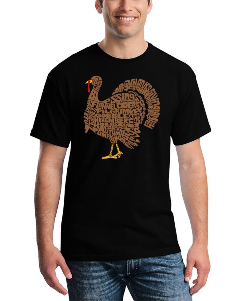 Men's Thanksgiving Turkey Word Art T-Shirt