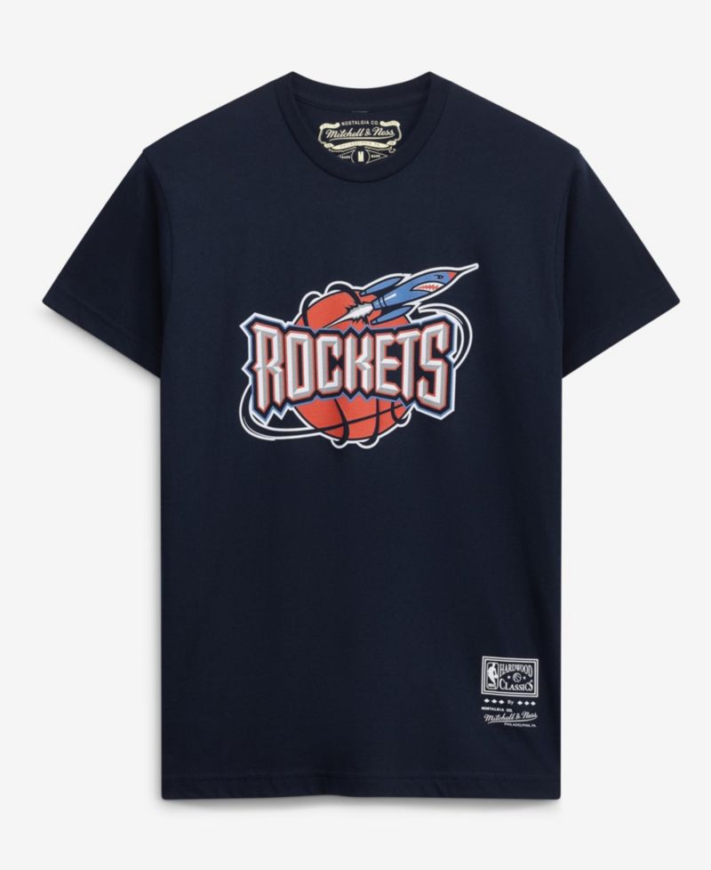 Men's and Women's Navy Houston Rockets Hardwood Classics Arch T-Shirt