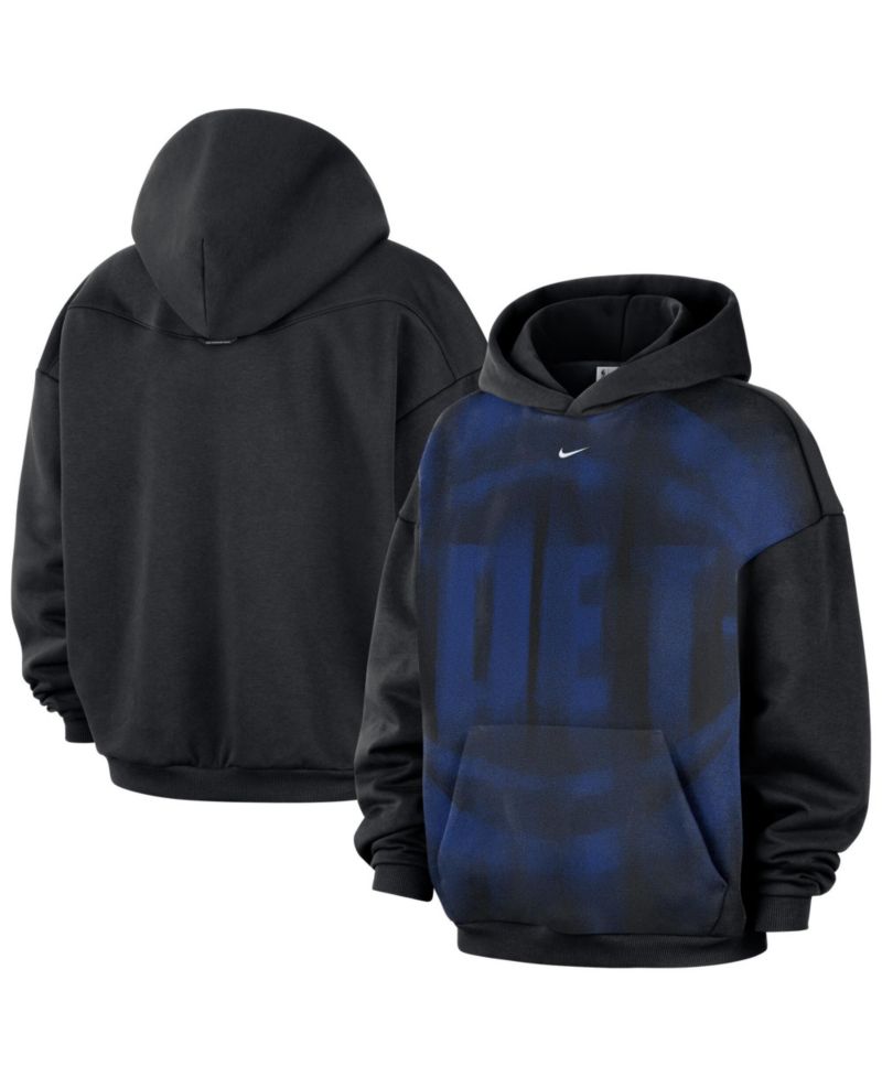 Men's Black Detroit Pistons 2026 Standard Issue Practice Icon Fleece Pullover Hoodie