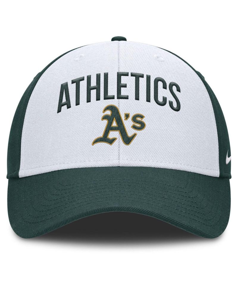 Men's White/Green Athletics Club Performance Adjustable Hat