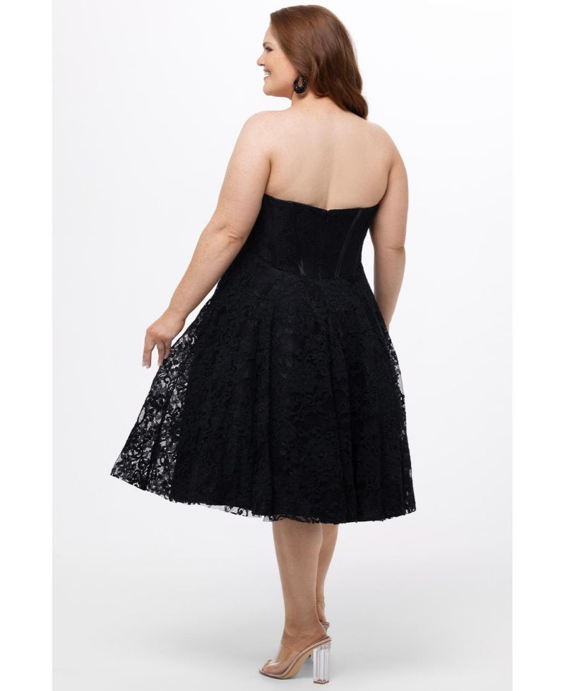 Women's Sweetheart Strapless Lace Bustier Party Dress