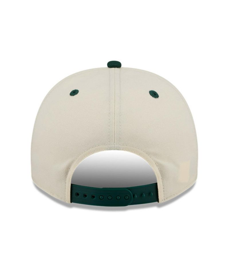 Men's Cream/Green Michigan State Spartans March Madness Historic Collection 9FIFTY A-Frame Snapback Hat