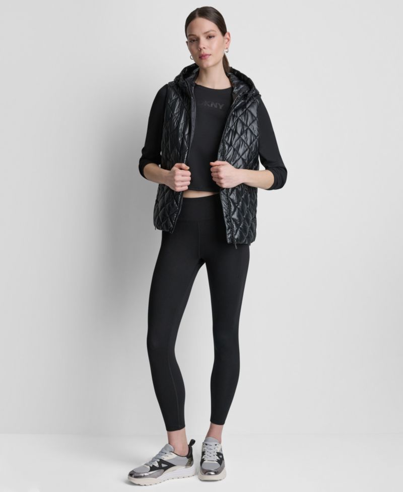 Women's Hooded Diamond Quilt Vest