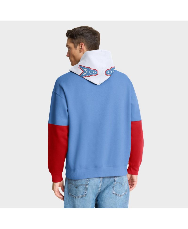 Men's Light Blue Tennessee Titans Helmet Retro Pullover Hoodie