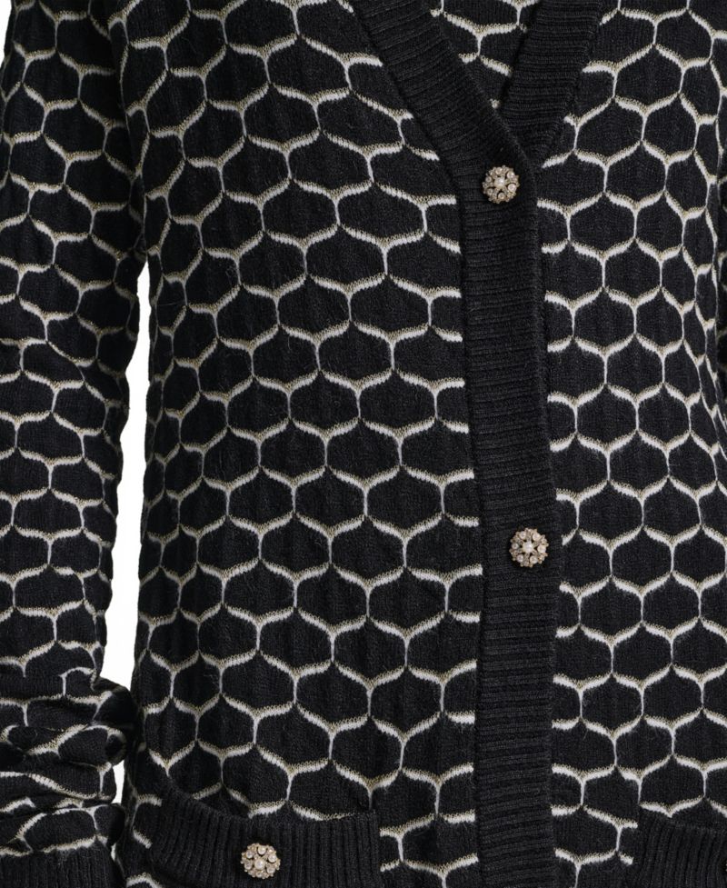 Women's Geometric V-Neck Duster Cardigan