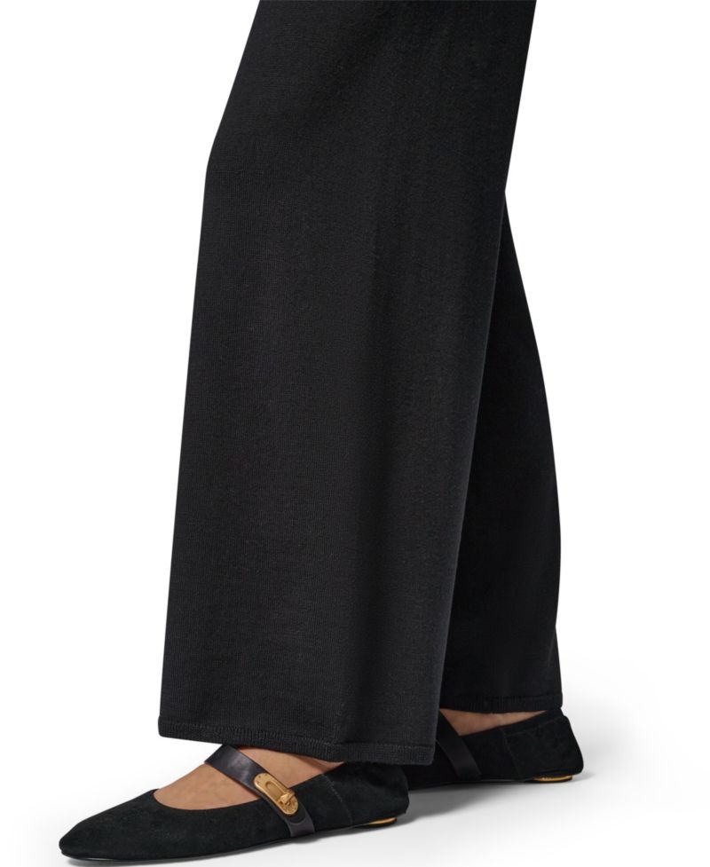 Women's Wide-Leg High-Waisted Pull-On Wool Pants