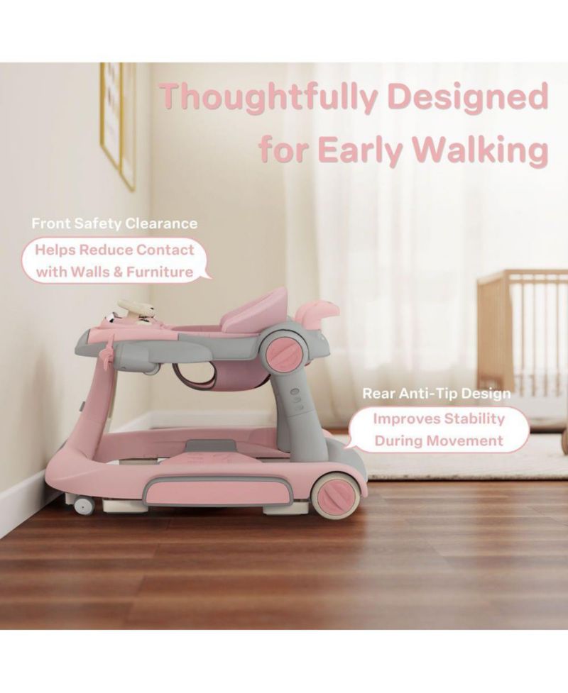 Convertible Baby Activity Walker with Adjustable Height, Foldable Design and Interactive Play Features