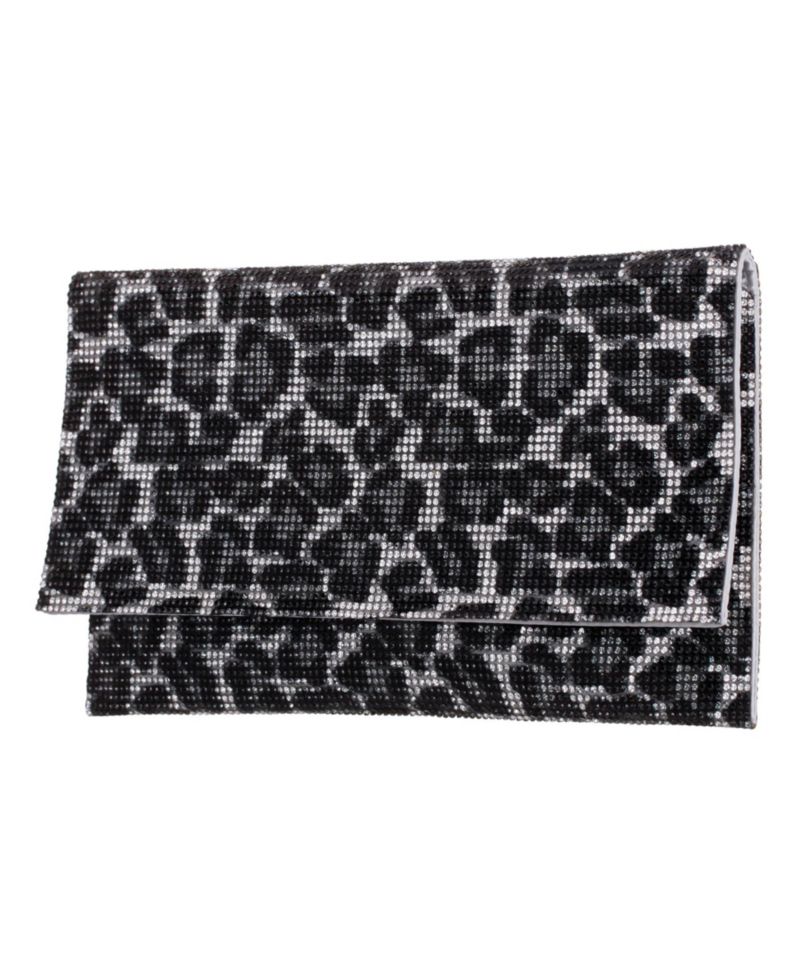 Leopard Print All Over Crystal Envelope Clutch