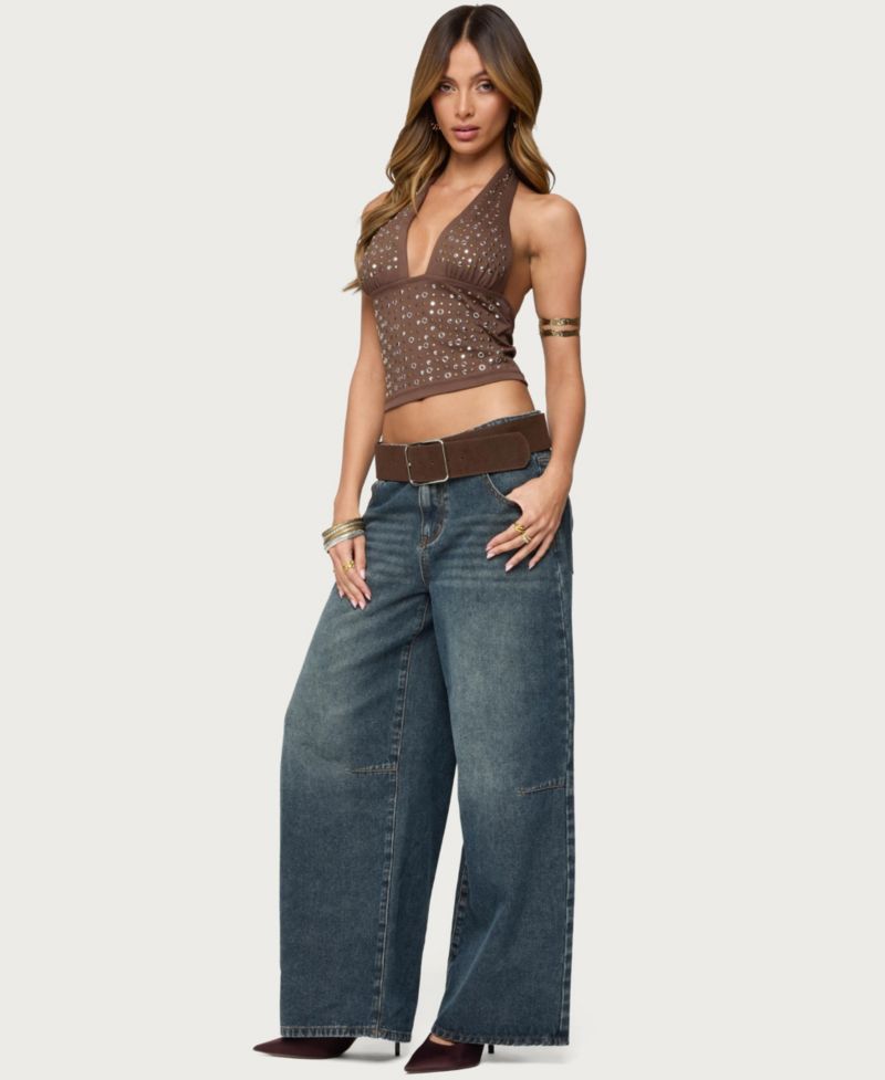 Women's Santi Low Rise Wide Leg Jeans
