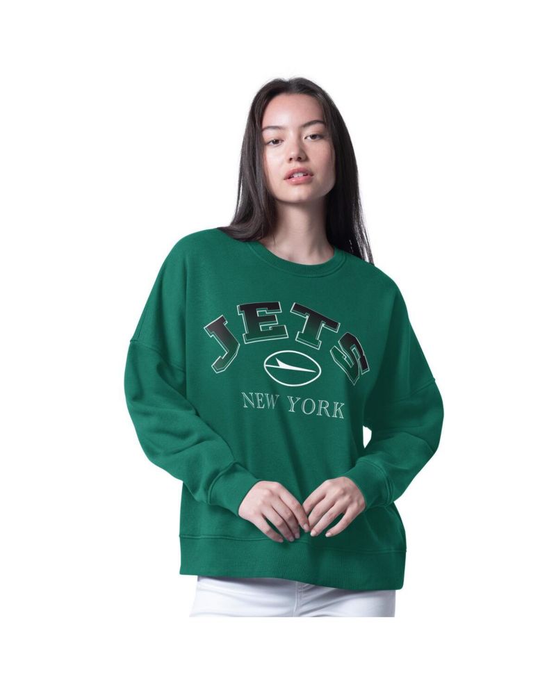 Women's Green New York Jets Oversized Feud Sweatshirt