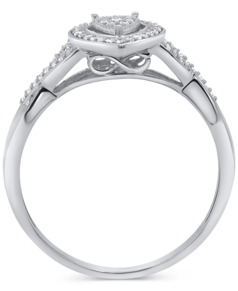 Diamond Teardrop Ring (1/5 ct. t.w.) in Sterling Silver