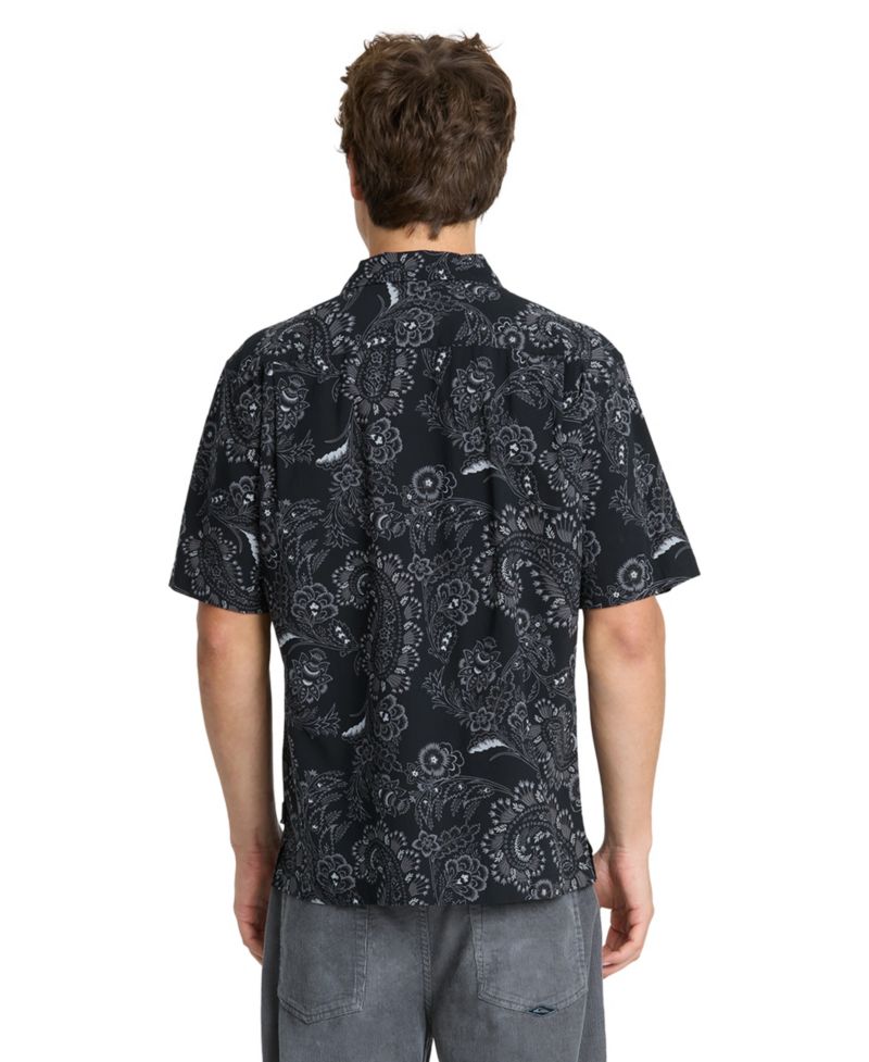 Men's Cotton Viscose Blend Collared Button-Up Shirt