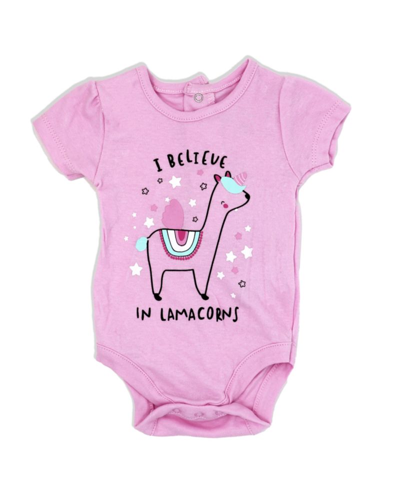 Baby Girls Lamacorn Bodysuit, Leggings, Socks and Headband, 4 Piece Set