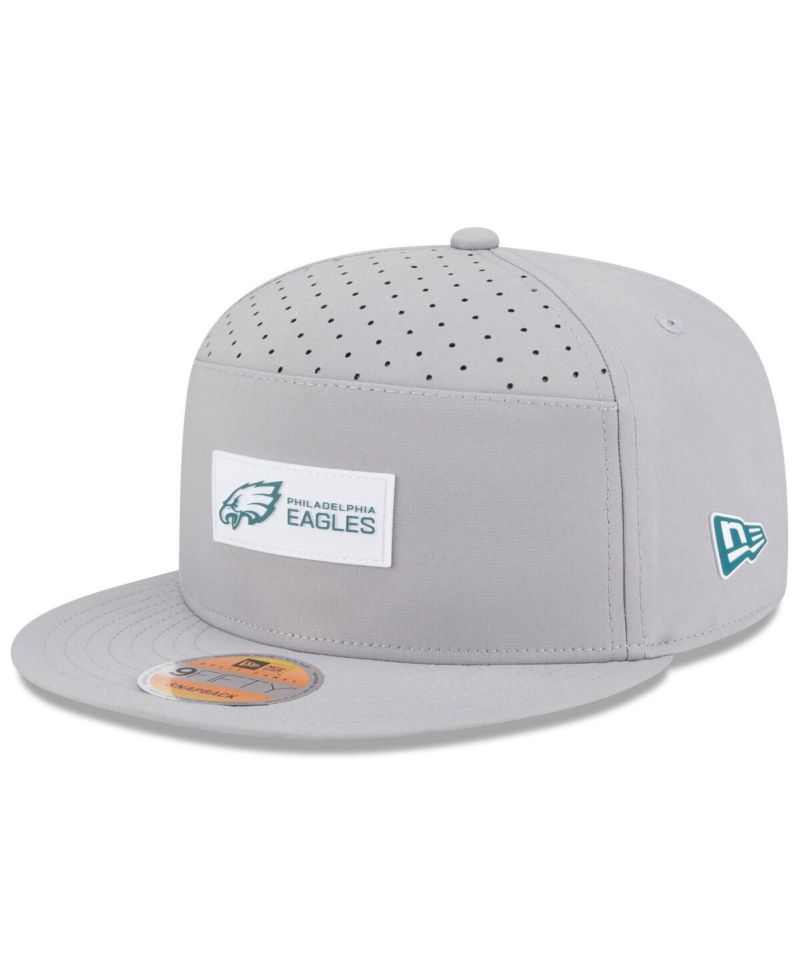 Men's Gray Philadelphia Eagles 2025 Sideline Split Panel 9FIFTY Snapback Hat