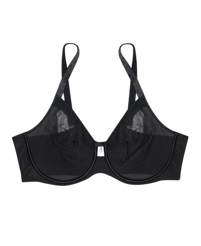 Women's Sheer Mesh Full Coverage Unlined Underwire Bra