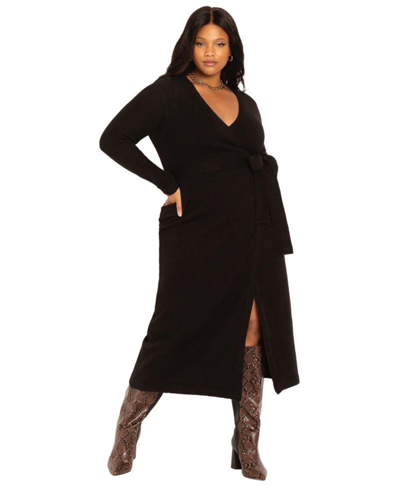 Women's Sweater Wrap Dress