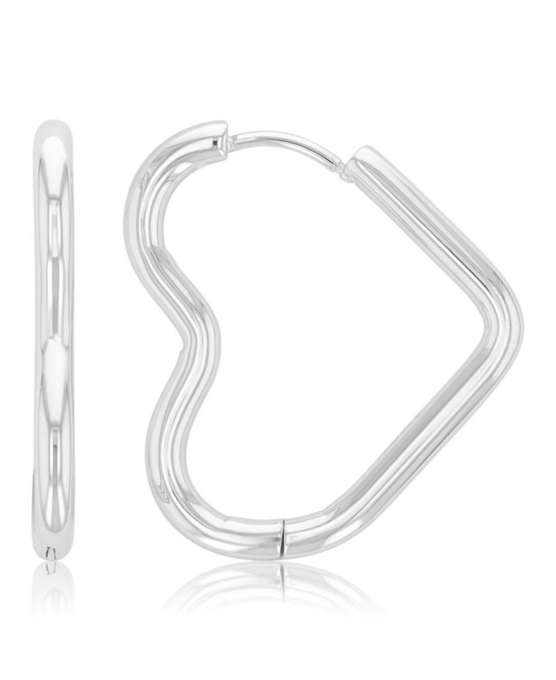 Waterproof Yellow 27mm Tube Heart Hoop Earrings