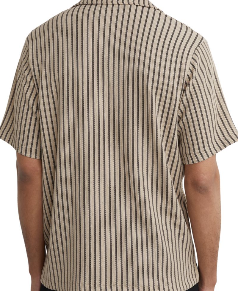Men's Griff Textured Stripe Cuban Shirt