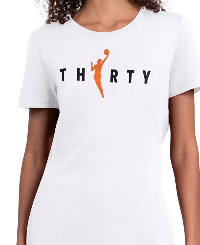Women's White WNBA 30th Anniversary Scoop Neck T-Shirt