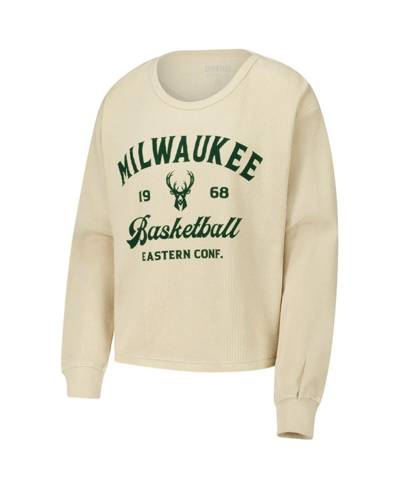 Men's and Women's Cream Milwaukee Bucks High Country Collection Cullen Waffle Knit Long Sleeve T-Shirt