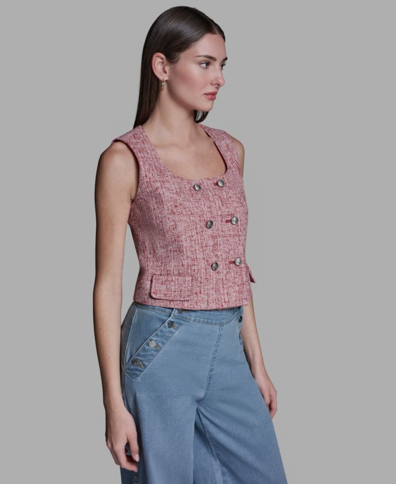 Women's Square Neck Double Breasted Vest