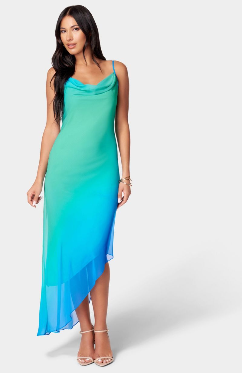 Women's Asymmetrical Ombre Dress
