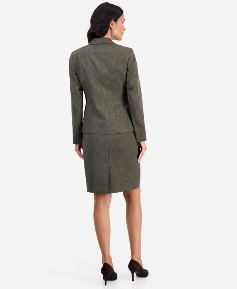 Women's Slim-Fit Notch-Collar Two-Button Jacket and Skirt, 2-Piece Set