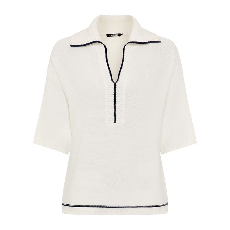 Women's Split-Neck Polo Sweater