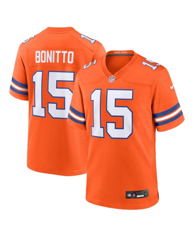 Men's Nik Bonitto Orange Denver Broncos Alternate 2 Mile High Collection 1977 Throwback Game Jersey