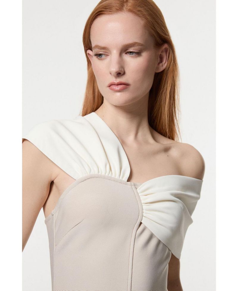 Women's Asymmetric Neckline Midi Dress