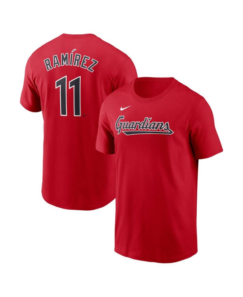 Men's Jose Ramirez Red Cleveland Guardians Fuse Name & Number T-Shirt