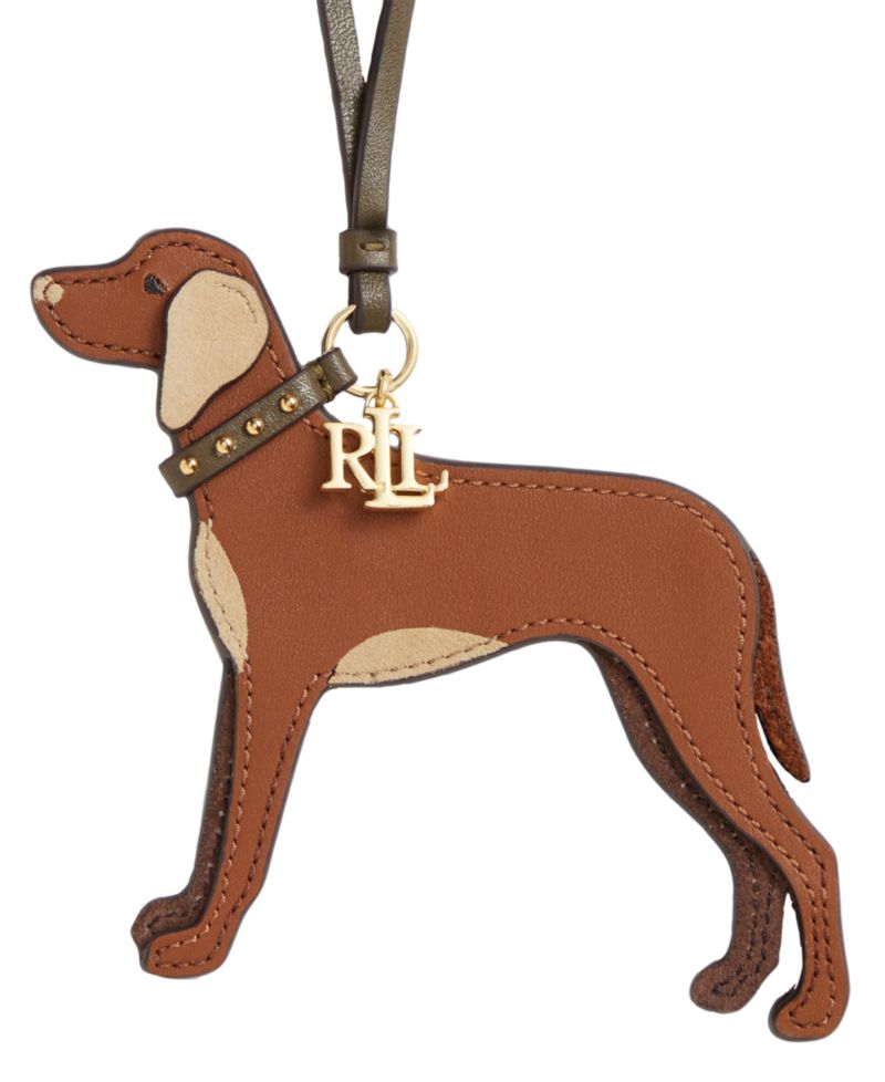 Vizsla Suede-Trim Leather Charm