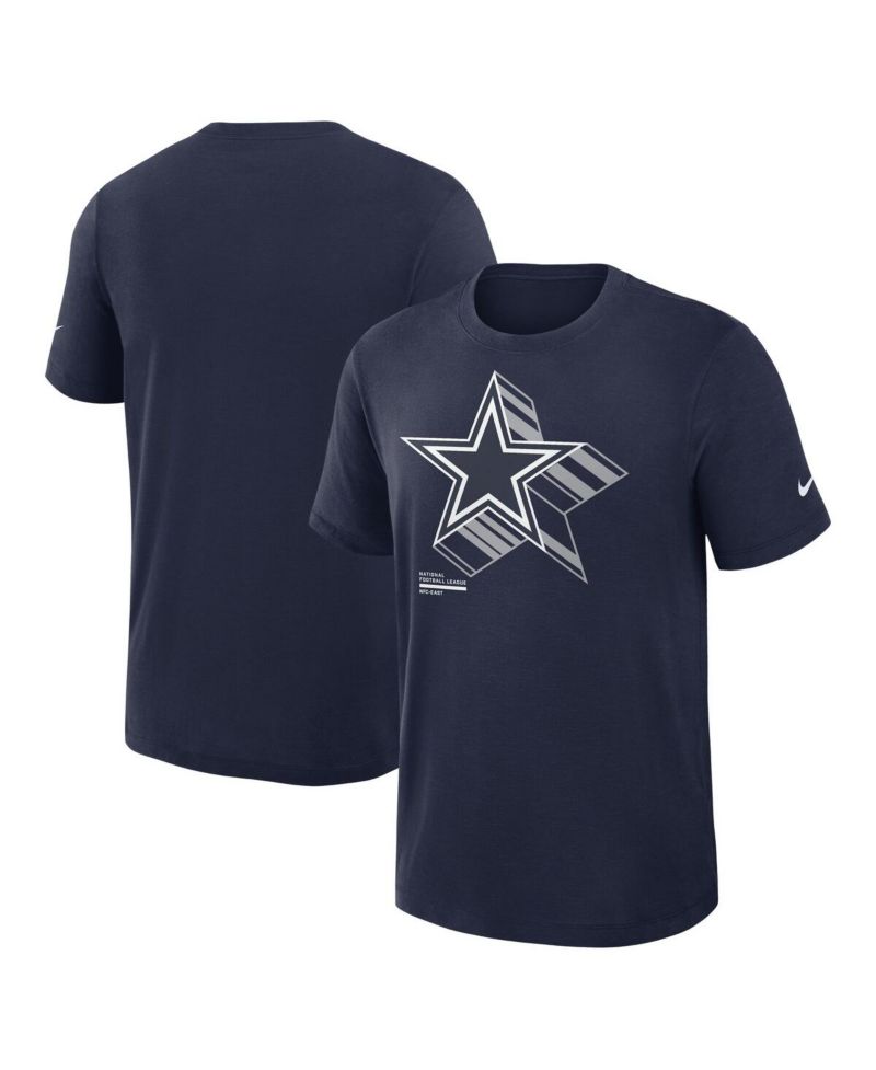 Men's Navy Dallas Cowboys Left End Run Slub Performance T-Shirt