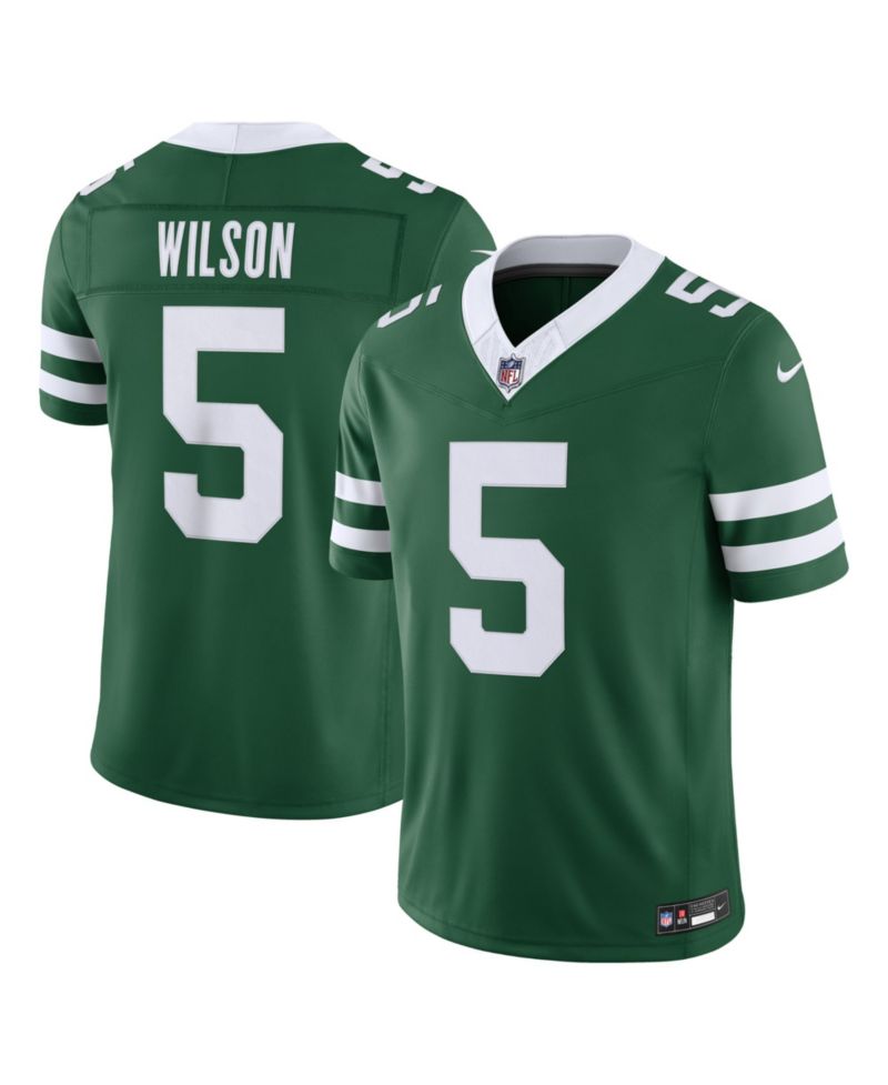 Men's Garrett Wilson Green New York Jets Vapor F.U.S.E. Stitched Limited Jersey