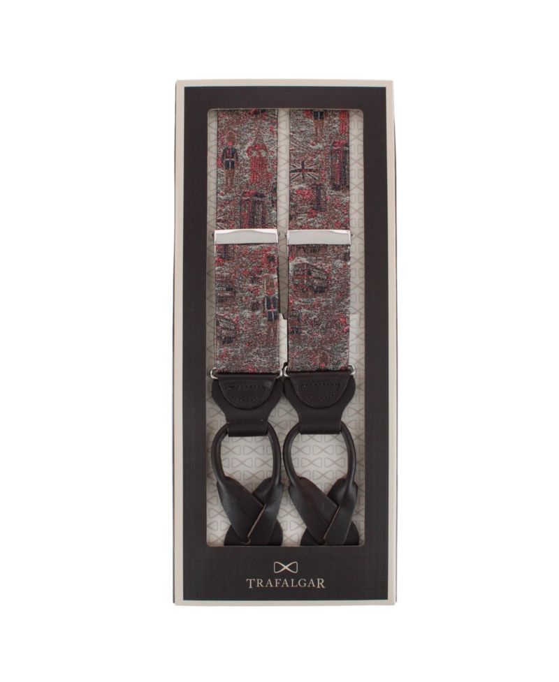 London Tapestry Silk Button-End Suspenders