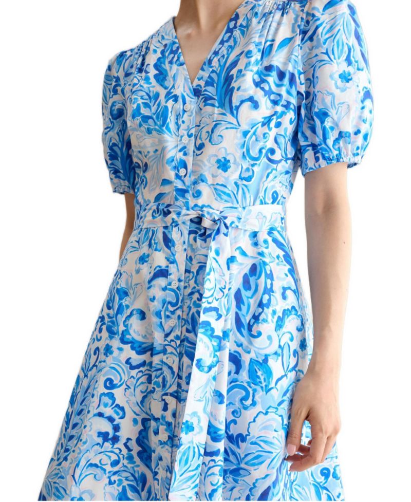Women's Libby Short Sleeve V-Neck Midi Dress