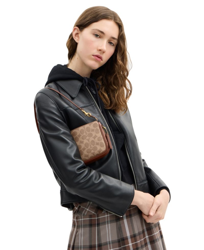 Plaza Small Signature UpcraftedLeather Shoulder Bag