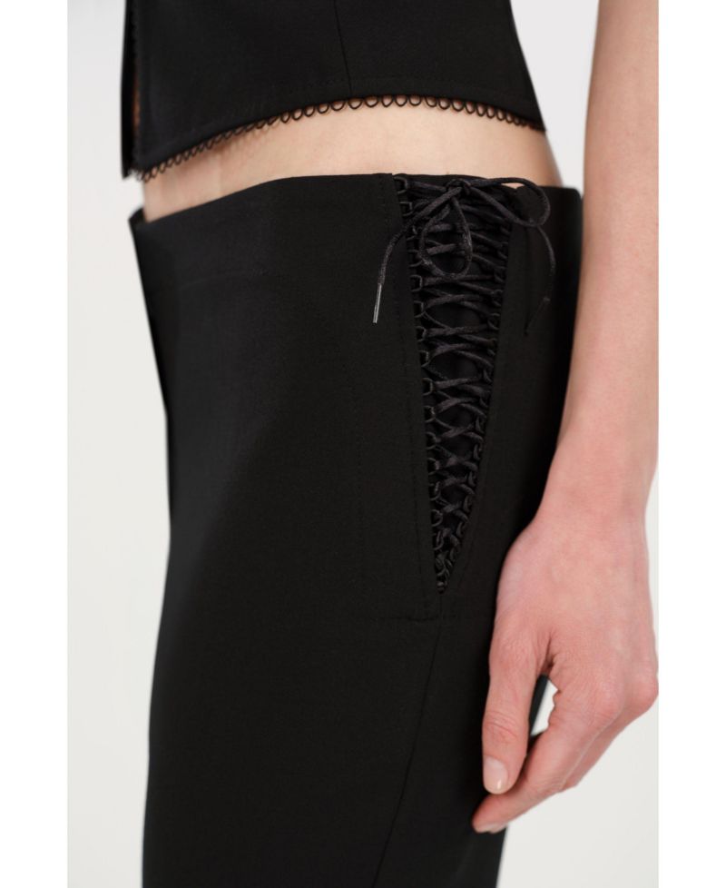 Women's Side-Tie Low-Rise Slim Fit Trousers