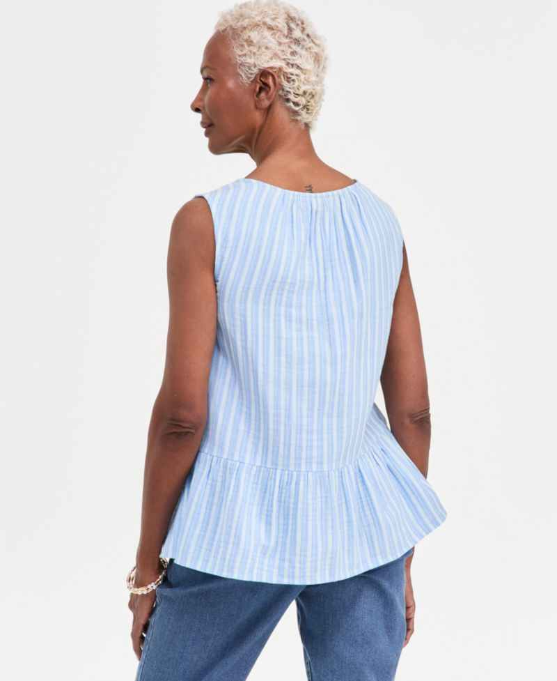 Petite Sleeveless Crew Neck Top
