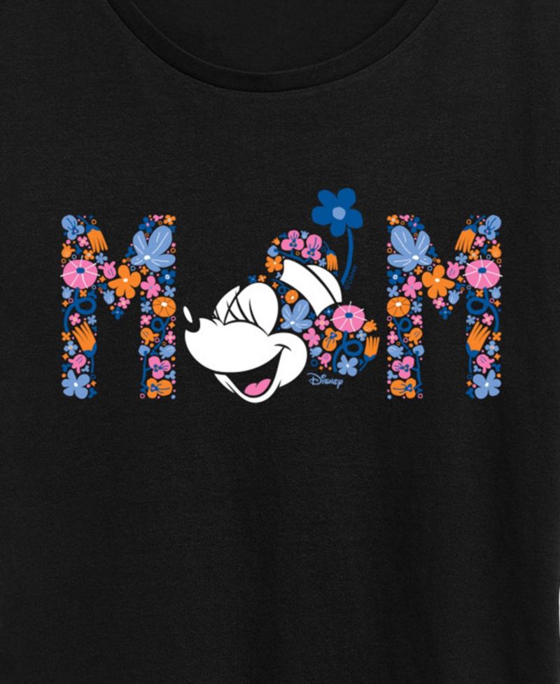 Plus Size Disney Mom Minnie Florals Short-Sleeve Graphic T-Shirt