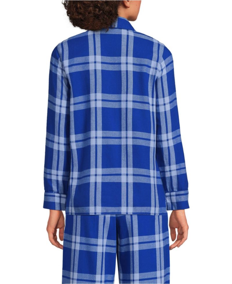 Women's Long Sleeve Print Flannel Pajama Top